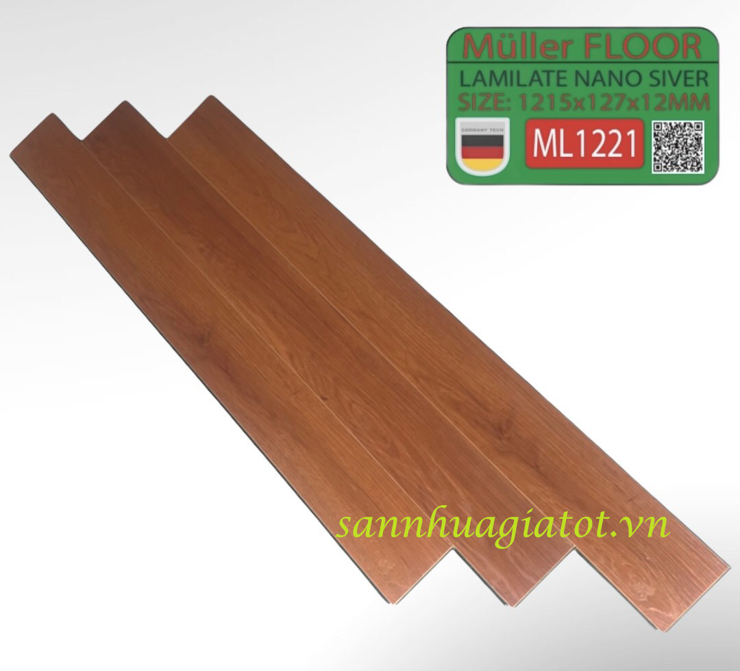 Sàn gỗ công nghiệp Đức Muller dày 12mm cốt xanh mã ML1221