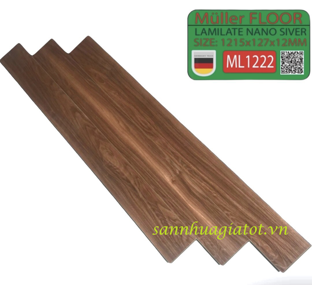 Sàn gỗ công nghiệp Đức Muller dày 12mm cốt xanh mã ML1222