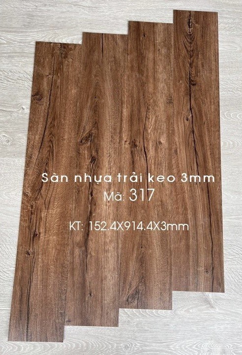 Sàn nhựa vân gỗ trải keo Lux Floor 3mm mã 317